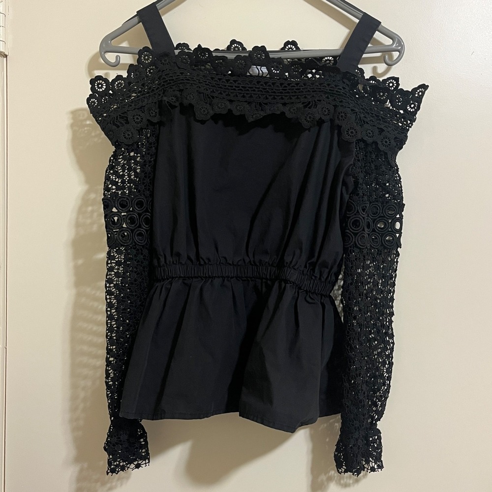 Nain Women Crochet Lace Top Medium Whimsigoth Romantic Victorian Fairy Grunge